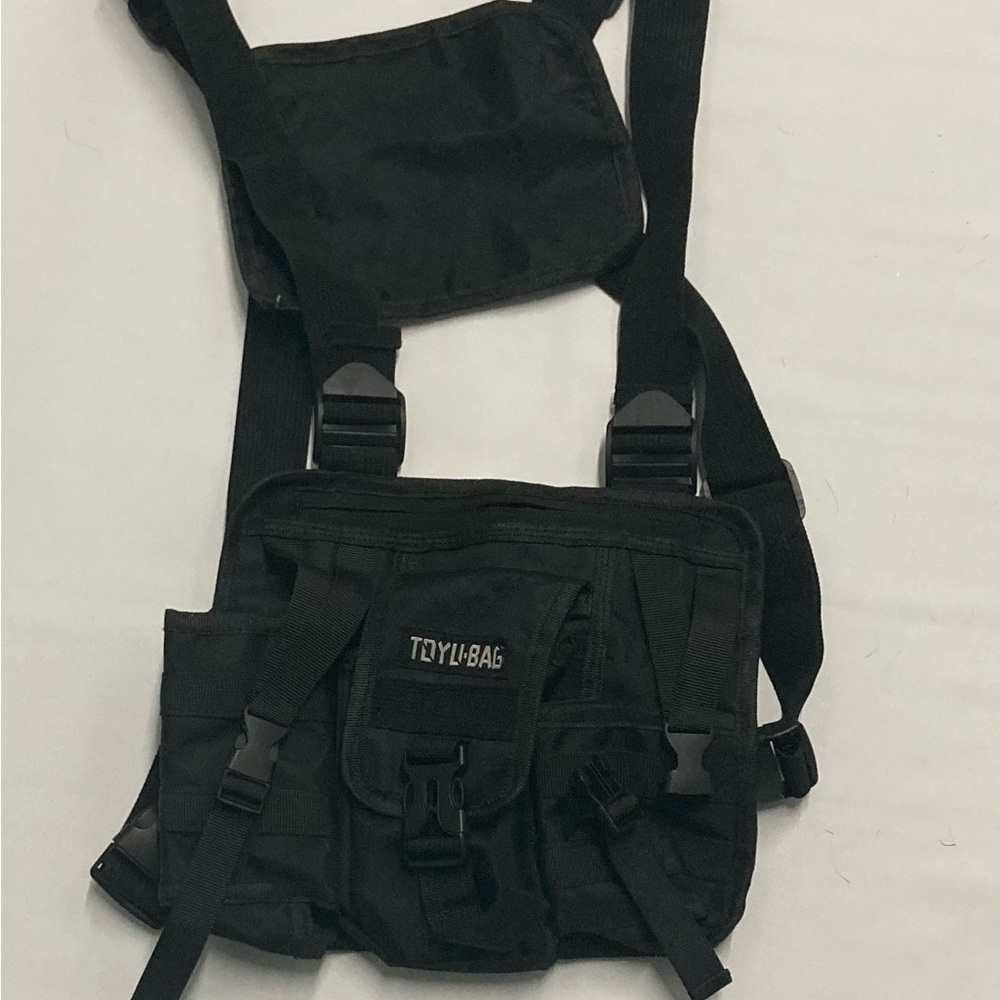 Black Tactical Messenger Chest Bag for Men